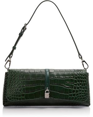 Stella McCartney Ryder Croc Embossed Pouchette - Green