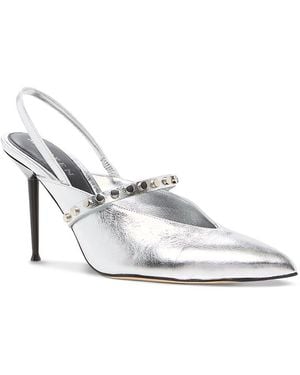McQueen Leather Slingback Pumps - White