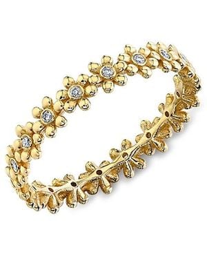 Sydney Evan 14K Diamond Flower Eternity Ring - Metallic