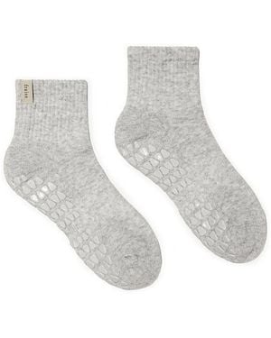 Fraise Quarter Crew Grip Sock - White