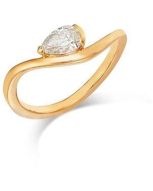 Moon & Meadow 14K Lab Grown Diamond Pear Wave Ring - Metallic