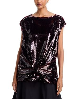 Simone Rocha Sequin Gathered Bow Top - Black
