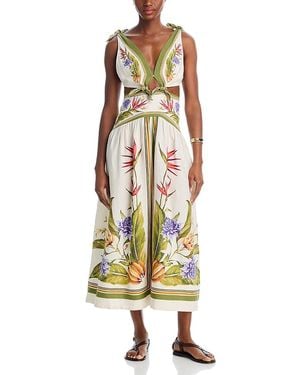 FARM Rio Scarf Sand Midi Dress - Metallic