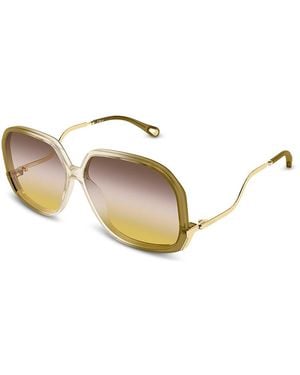 Chloé Square Sunglasses, 60Mm - Natural