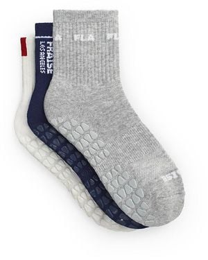 Fraise Sport Set Grip Socks, Pack Of 3 - Blue