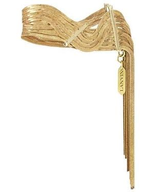 Lanvin Chain Bracelet With Thin Brass Fringe Pendants - Metallic