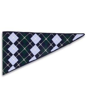 Maje Wool Argyle Triangle Scarf - Blue