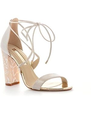 freya rose Flora Ankle Strap Pearl Heel Sandal - White