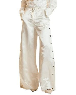Cynthia Rowley Wide Leg Snap Pants - White