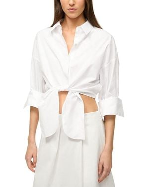 STAUD Lisa Tie Front Top - White