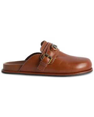 Zadig & Voltaire Angie Leather Gourmette Chain Mules - Brown