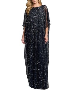 Mac Duggal Sequin Embellished Kaftan Gown - Blue