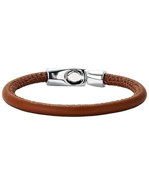 Uno De 50 Leather Sterling Plated Bracelet - Brown