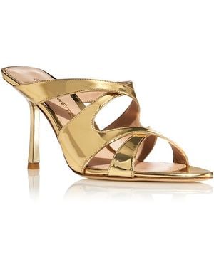 Stuart Weitzman Rubie 85 Slide Sandals - Metallic