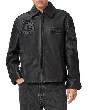 AllSaints Garrison Patch Leather Jacket - Black