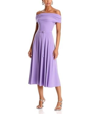 Norma Kamali Sleeveless Cowl Neck Hooded Flared Dress - Purple