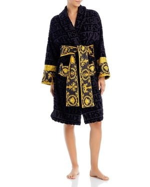 Versace I Heart Baroque Bath Robe - Black