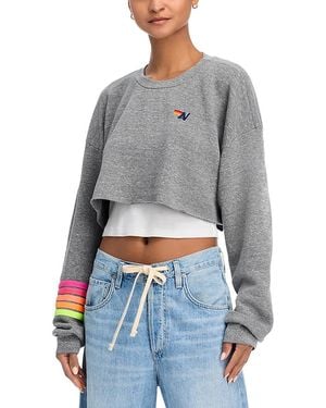 Aviator Nation Cropped Sweatshirt - Gray