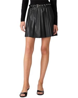 Steve Madden Isha Faux Leather Belted Skirt - Black