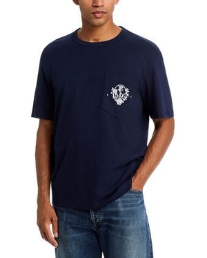 HUGO Durstee Cotton Floral Anchor Graphic Pocket T-Shirt - Blue