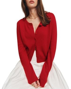 Reformation Clara Cashmere Cardigan - Red