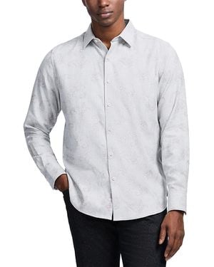 Robert Graham Knox Printed Long Sleeve Button Front Shirt - White