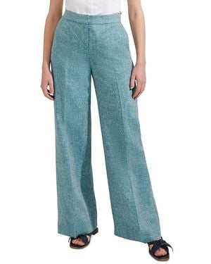 Hobbs Mirabel Linen Wide Leg Pants - Blue