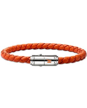 John Hardy Sterling Leather Bracelet - Red