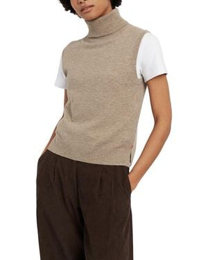 Chinti & Parker Wool-Cashmere High-Neck Tank - Gray