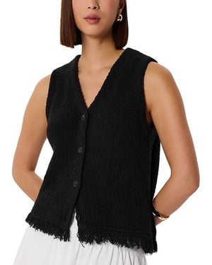 Whistles Cotton Blend Boucle Tank Top - Black