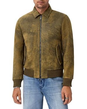 John Varvatos Oakley Leather Jacket - Green