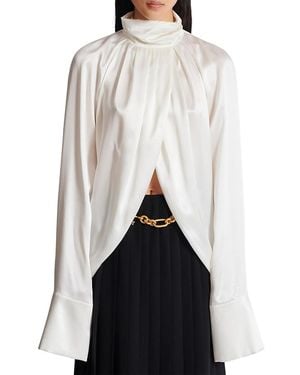 Balmain Draped Silk Blouse - White