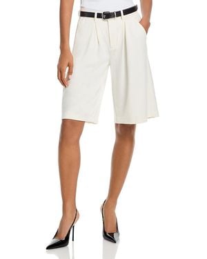 L'Agence Akasha High Rise Pleated Bermuda Shorts - White