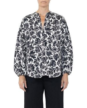 Callas Milano Keaton Lantern Sleeve Shirt - Blue