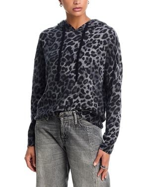 Aqua Cashmere 100% Cashmere Hoodie Sweater - Blue