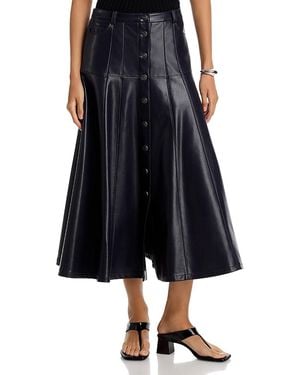 Cinq À Sept Veena Faux Leather Midi Skirt - Blue