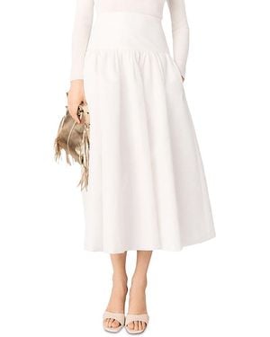 Maje Long Taffeta Skirt - White