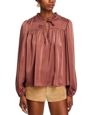 Wayf Anastasia Long Sleeve Blouse - Red