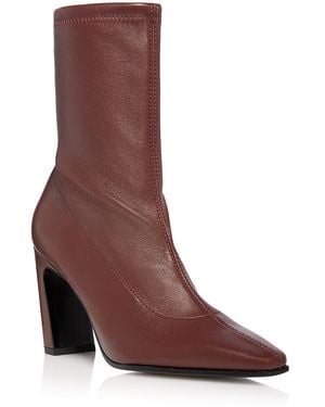 Stuart Weitzman Stassi Stretch Leather Ankle Boots - Brown