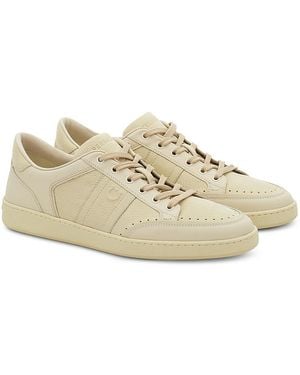 Ferragamo Gancini Leather Sneakers - Natural