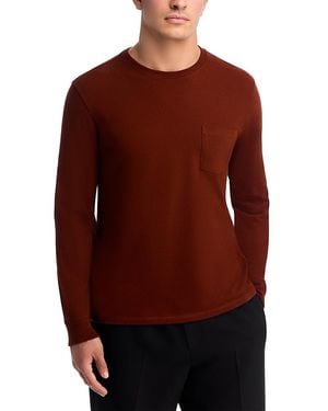 Vince Long Sleeve Crewneck Pocket Tee - Red