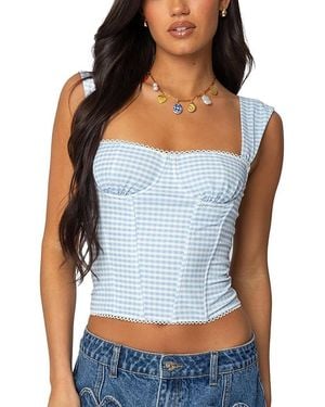 Edikted Marcella Wide Strap Mesh Corset - Blue