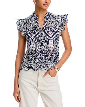 Generation Love Romy Eyelet Shirt - Blue