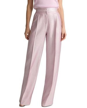 St. John Soft Suiting Pleated Pants - Pink