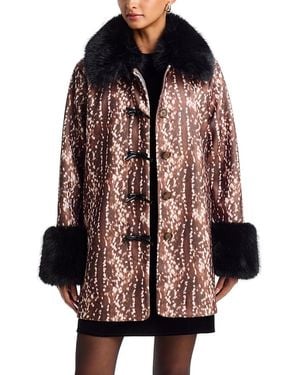 Aqua X Nicky Hilton Faux Fur Trim Bow Detail Jacket - Multicolor