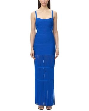 Hervé Léger The Kelsey Fringe Hem Gown - Blue
