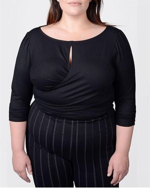 Mayes NYC Tamara Keyhole Wrap Top - Black
