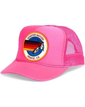 Aviator Nation Signature Low Rise Trucker Hat - Pink