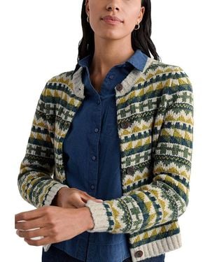 Seasalt Cornwall Dawson Pick Cardigan Fairisle Merino - Blue