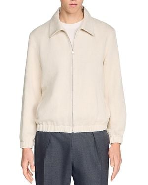 Sandro Fw26 Jones Cotton Zip Up Jacket - White